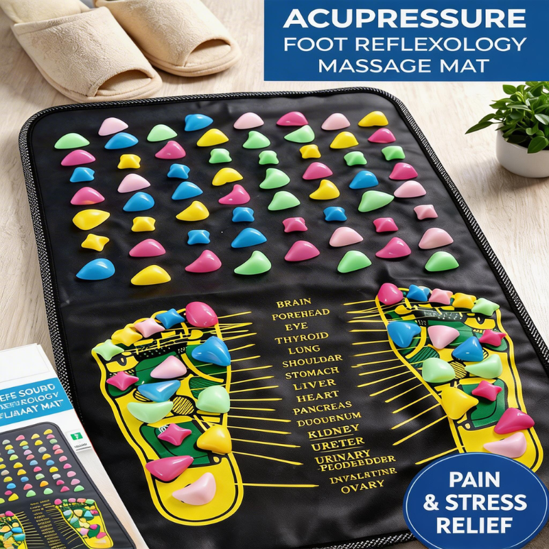 Acupressure Foot Reflexology Massage Mat – Pain Relief Foot Therapy Mat for Relaxation, Stress Relief & Blood Circulation