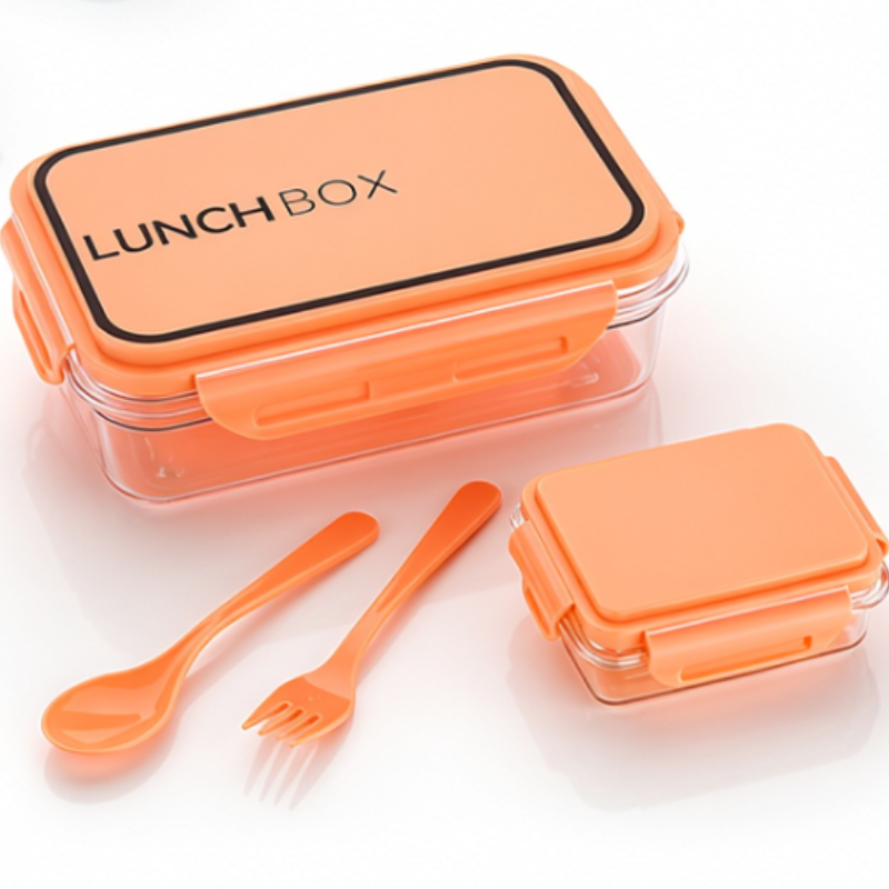 Anjani 1200ml Office Lunch Box – Leak-Proof Food Container with Spoon & Fork (Random color-Pack of 1)