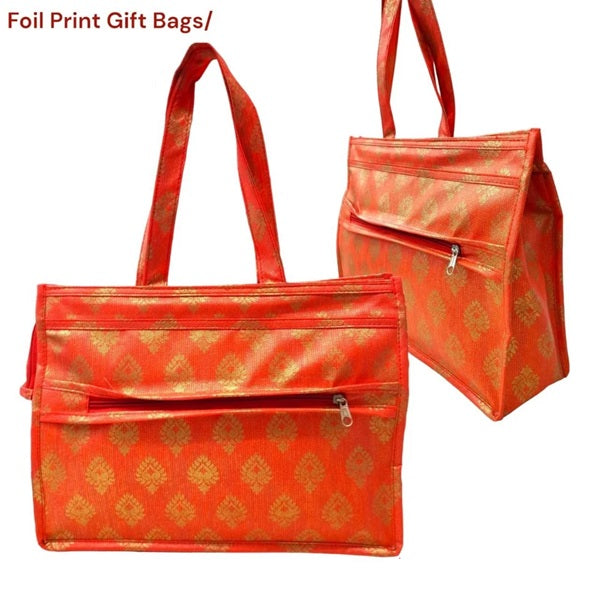 Foil Print Gifting / Pooja Bag (Random Colours)