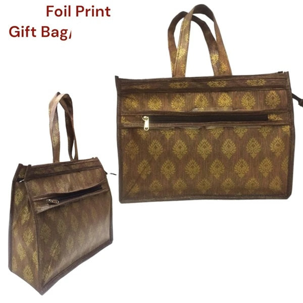 Foil Print Gifting / Pooja Bag (Random Colours)