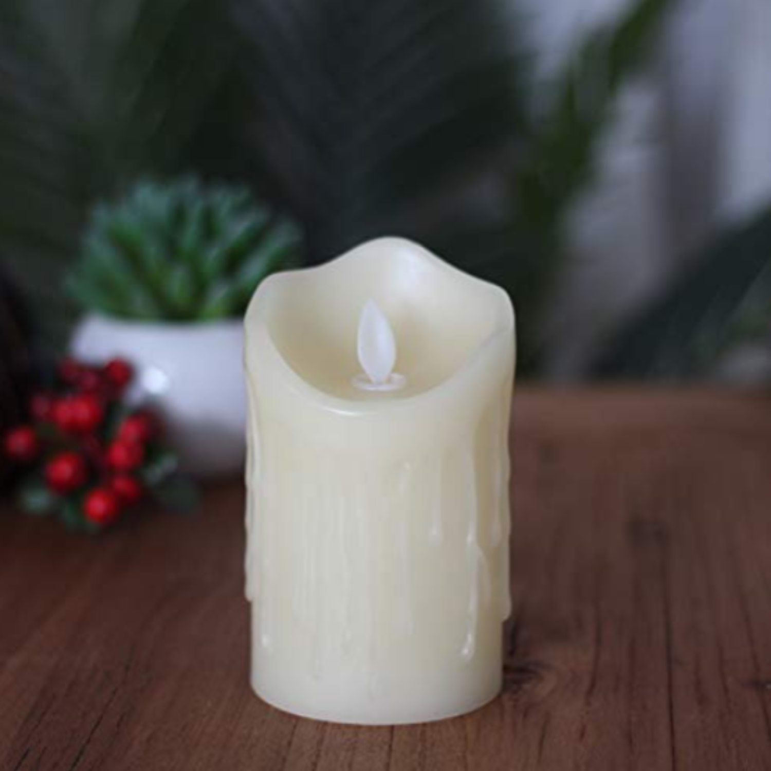 LED Flameless Flickering Candle Set (Pack of 2) – Battery Operated Realistic Candles for Home Décor, Festive & Romantic Ambiance