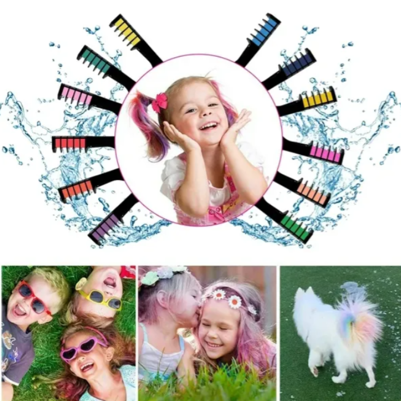 12Pcs Biggerbowie Hair Color Chalk Set | Temporary Hair Coloring Kit for Kids & Girls | Washable Hair Chalk (Multi-Color)