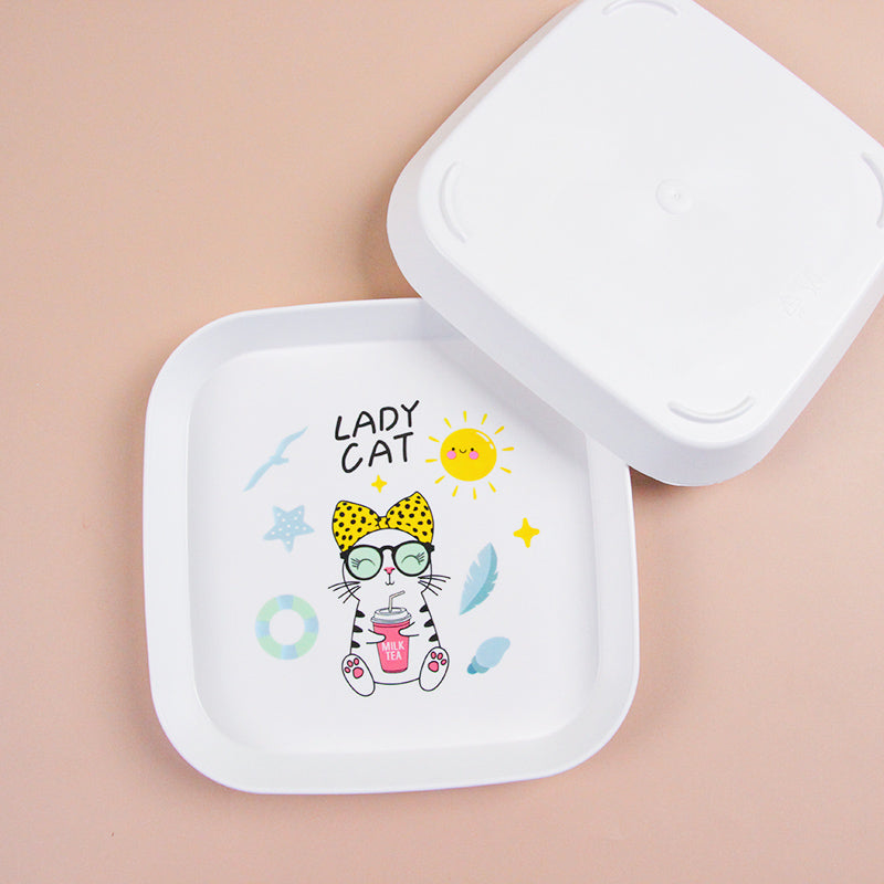 Animal Square Food Plate with Stand (8 Pc Set) – 99wholesale