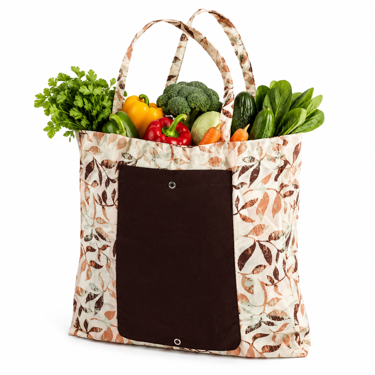 Foldable Reusable Shopping Bag with Pouch | Premium Cotton Foldable Tote Bag | Reusable Grocery Bag with Travel Pouch