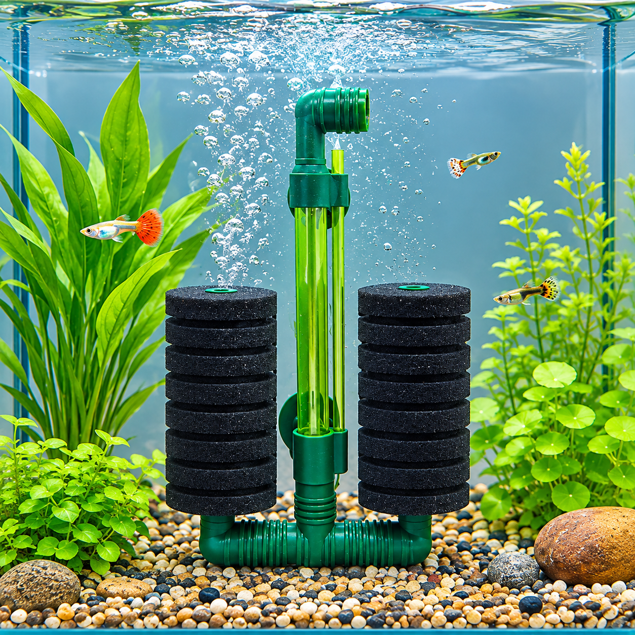 Double Sponge Bio Filter for Aquarium Fish Tank – Internal Foam Filter