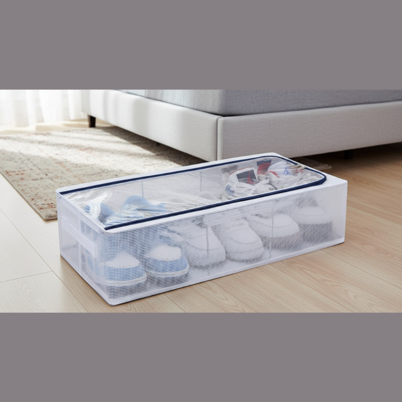 Clear Foldable Shoe Bag – Transparent Dustproof Shoe Storage Box, Space-Saving Sneaker Organizer (Pack of 1)