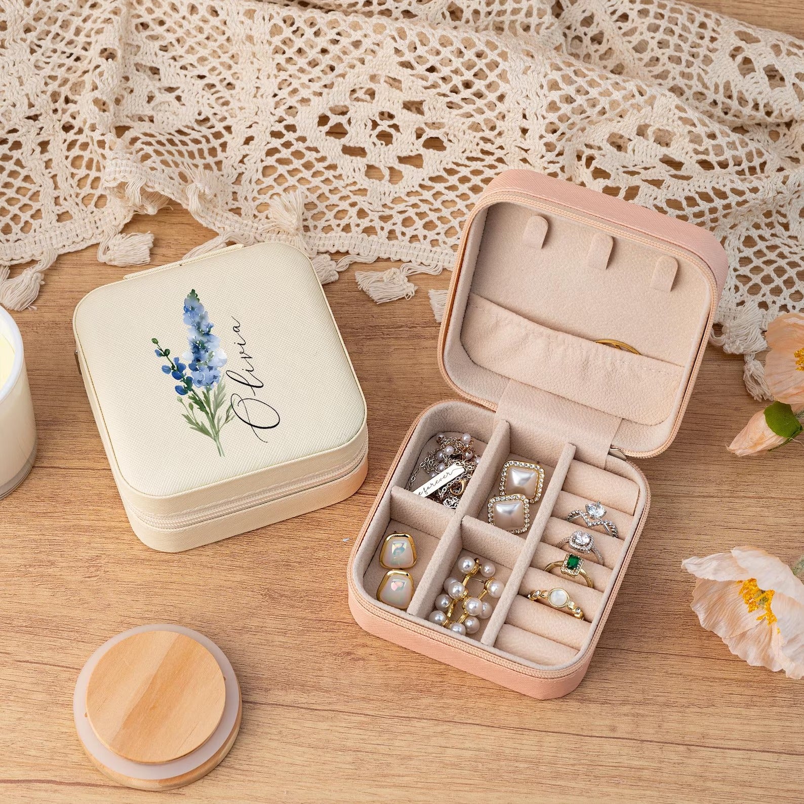 Customised Jewellery Box - Mini Travel Jewellery Box - Birthday