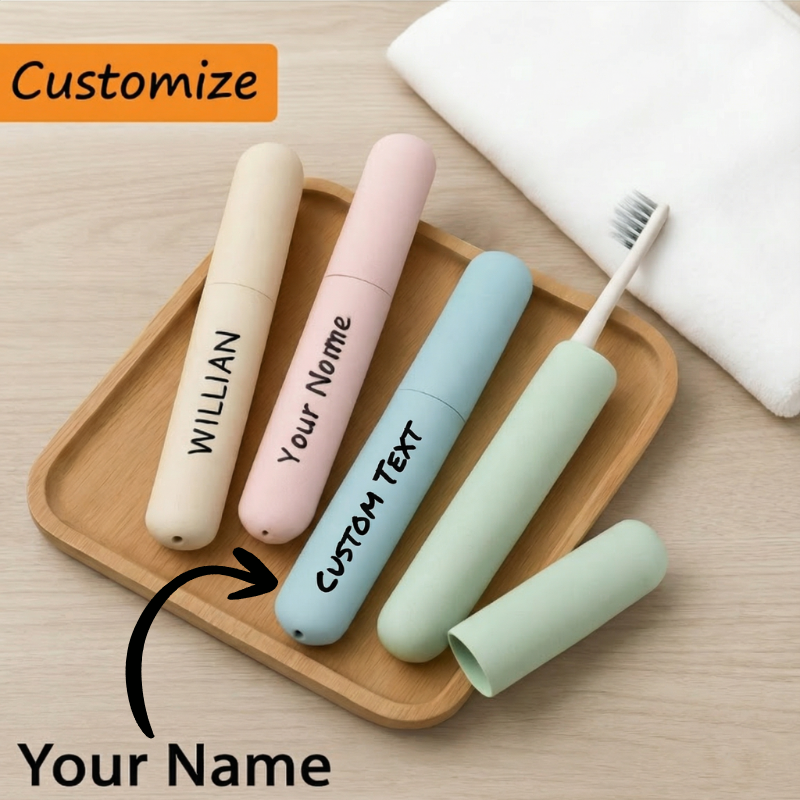 Customizable Name Portable Toothbrush Case – Personalized Travel Toothbrush Holder