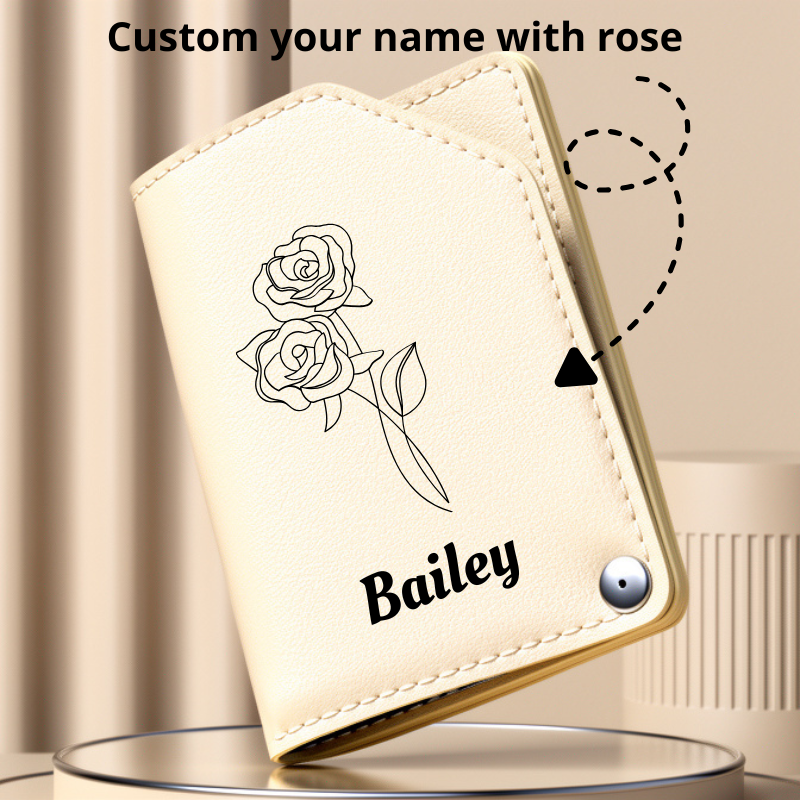 Customized 4 Pcs Manicure Set with Your Name & Rose Design-Travel Nail Care Set for Men & Women