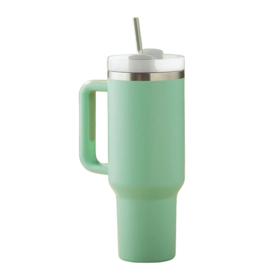 1200 ml Tumbler, Stainless Steel Vacuum Insulated Tumbler with Lid and Straw for Water, Iced Tea or Coffee, Smoothie and More, Cream