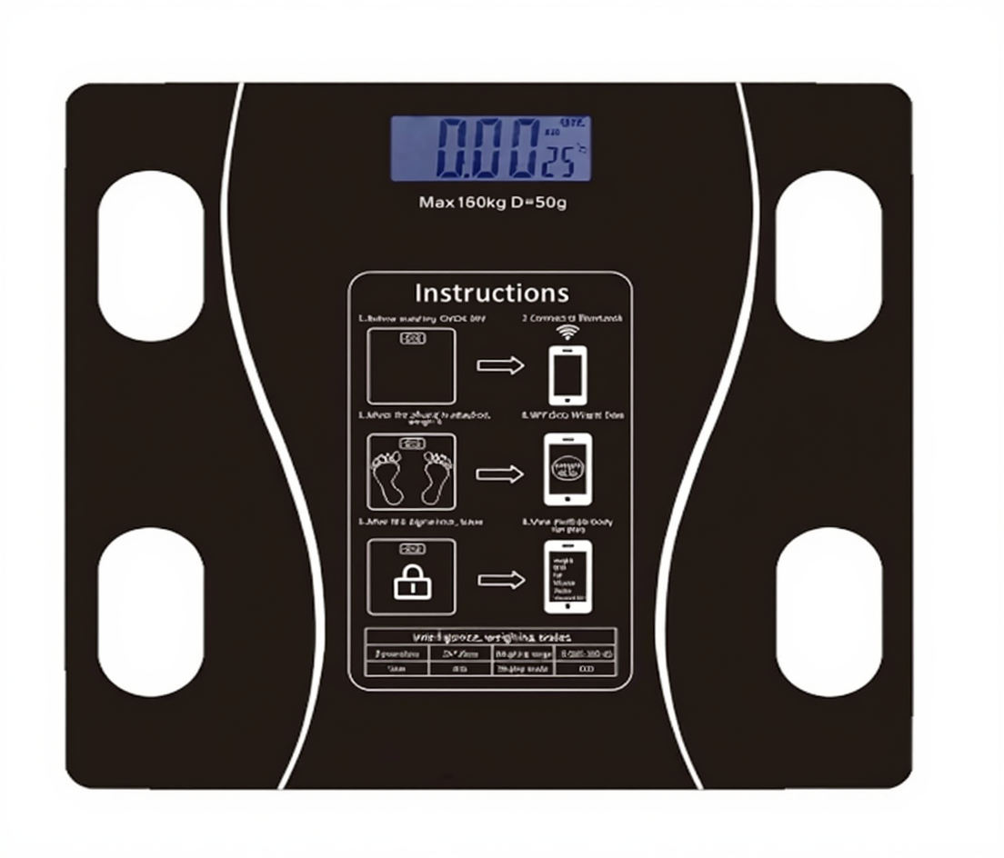 Smart Digital Body Weight Weighing Scale with Bluetooth, BMI & Fat Analyzer – Wireless Fitness Scale with LCD Display