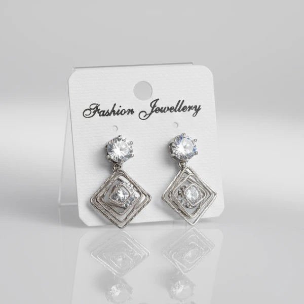 Elegant Diamond Dangle Earrings for Women - Geometric Drop Earrings - Cubic Zirconia Statement Jewelry(Random color-1 Pair)