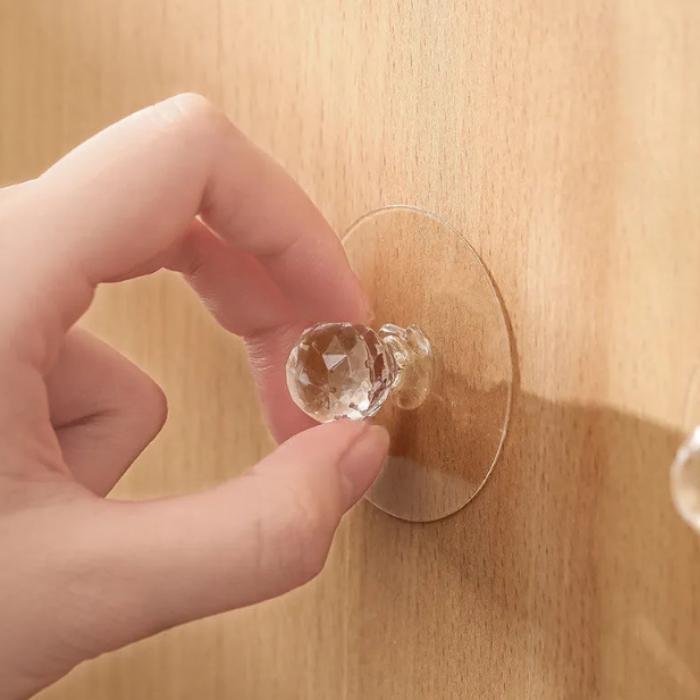 Diamond Crystal Self Adhesive Hooks – Stylish Wall Organizer- Pack of 10