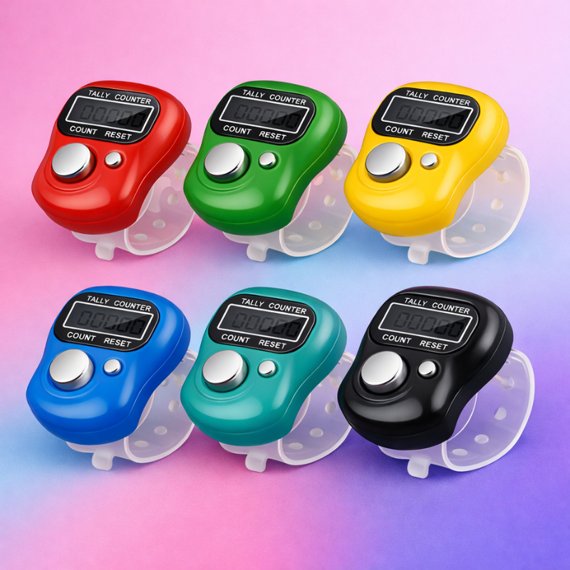 Digital Finger Ring Tally Counter | Mini Click Counter for Prayer, Meditation, Gym & Workout Tracking (Random Color-Pack of 1)