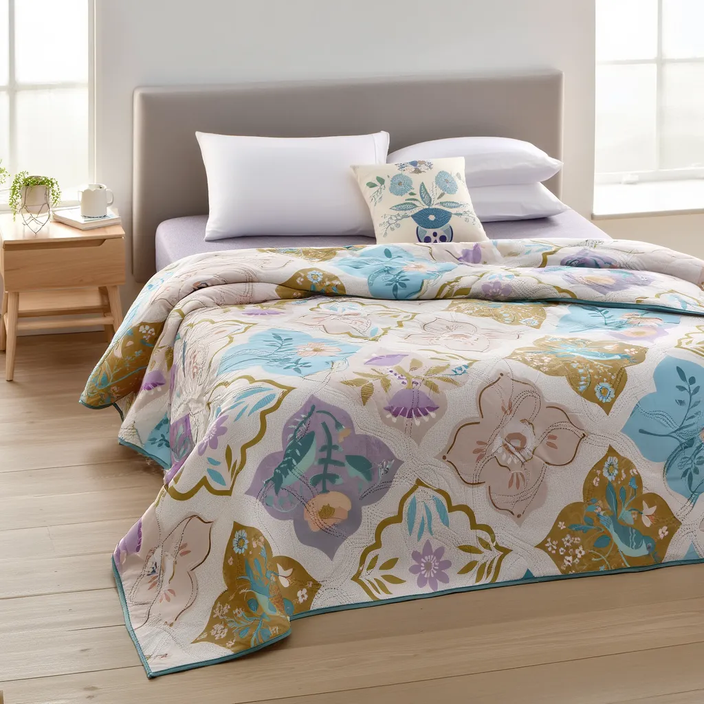 Soft Microfiber Double Bed AC Comforter – All-Season Warmth (Random Design-Pack of 1)