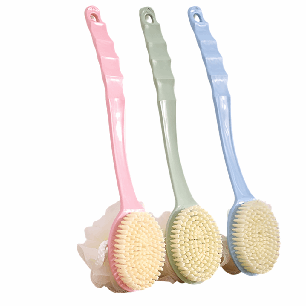 Soft Double-Sided Long Handle Bath Brush