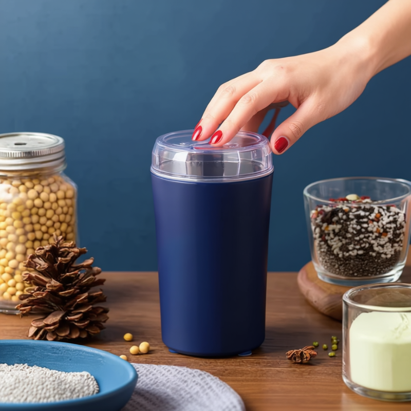 Stainless Steel Electric Coffee Grinder – Multifunctional Grinder with Overheat Protection, Portable Coffee Bean & Spice Grinder (Pack of 1)