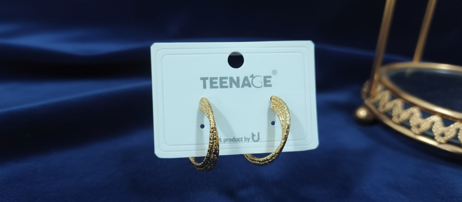 Statement Twisted Gold Stud Earrings for Women – Elegant Minimalist Jewelry, Hypoallergenic & Lightweight (1 Pair)