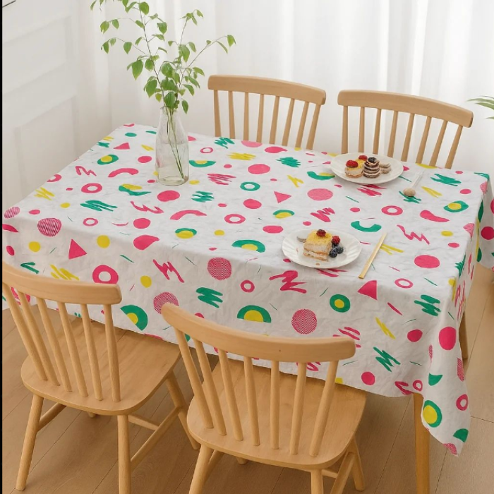 European Style Printed Dinning Table Cover - Elegant, Waterproof & Dust-Resistant Tablecloth (Pack of 1)