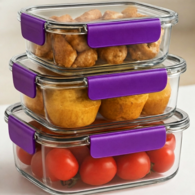 Feel Fresh 3 Pcs Airtight Container Set – Multipurpose Kitchen Food Storage Boxes (Random Lid Color)