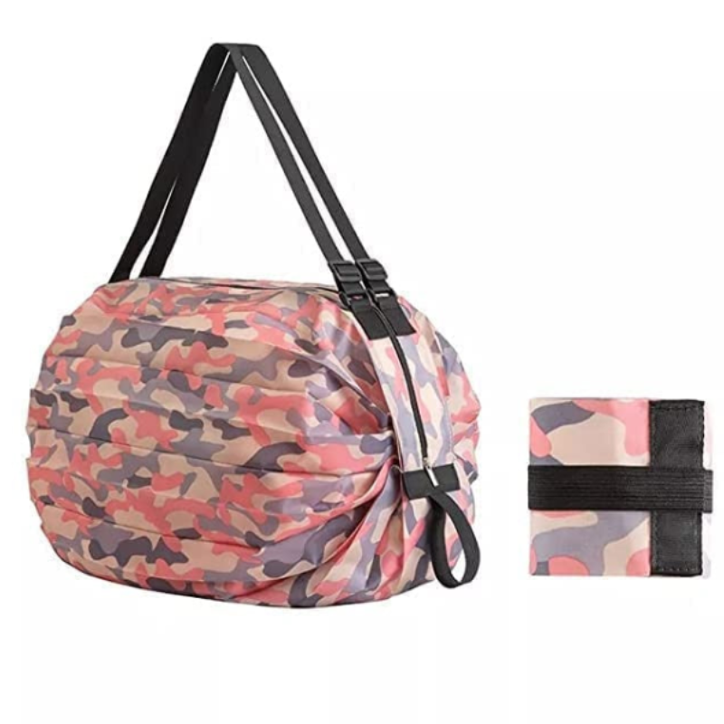 Reusable Folding Shopping Bag – Waterproof, Portable, and Foldable Travel Luggage Tote (Random color- Pack of 1)