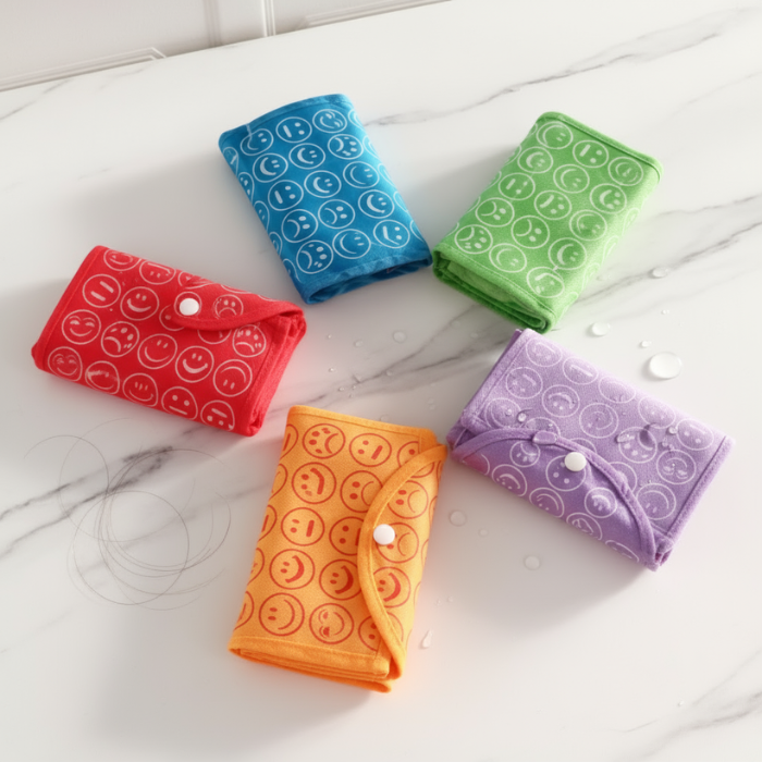 Foldable Reusable Smiley Printed Shopping Bag – Eco-Friendly Non-Woven Tote for Daily Groceries & Travel (Pack of 1 Pc)