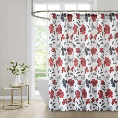 Printed Shower Curtain Random Designs/Plain – 180x180 cm (Random print)