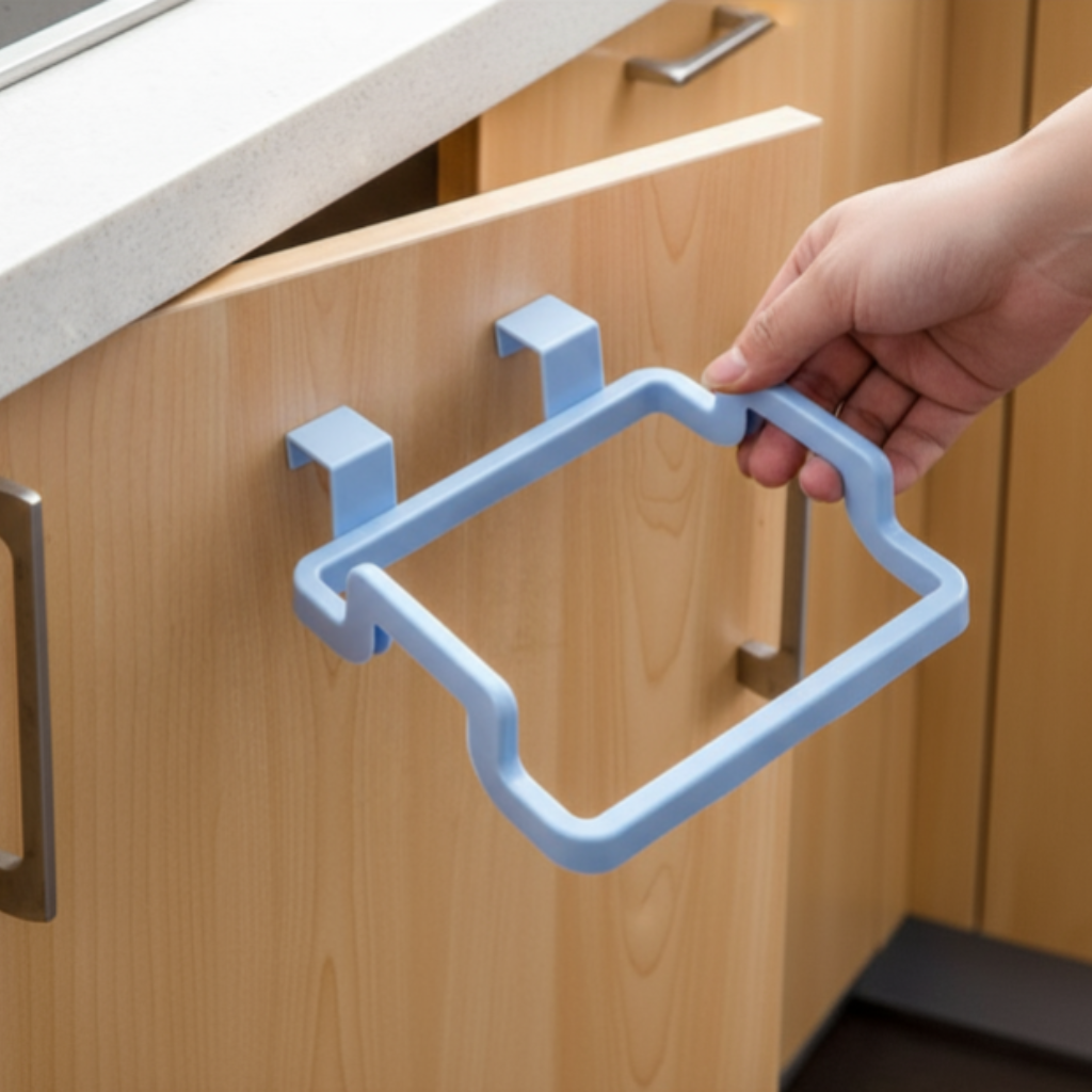 Garbage Bag Napkin Hanger – Plastic Kitchen Garbage Bag Holder & Towel Rack for Home, Bathroom & Office (Pack of 2, Hangers Only)