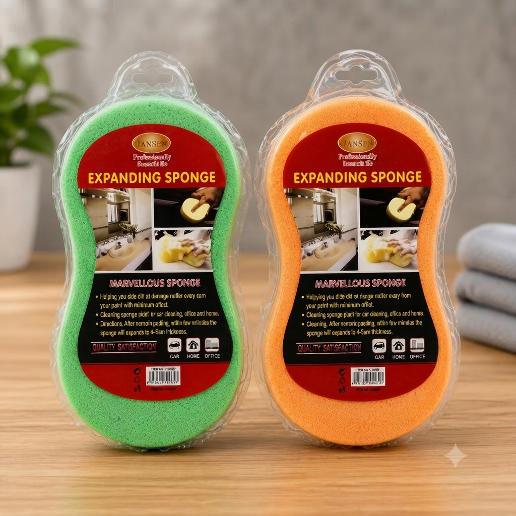 Absorbent Cleaning Sponge, for Multipurpose Cleaning, Large Scrub Sponge (Random Color Pack of 1)