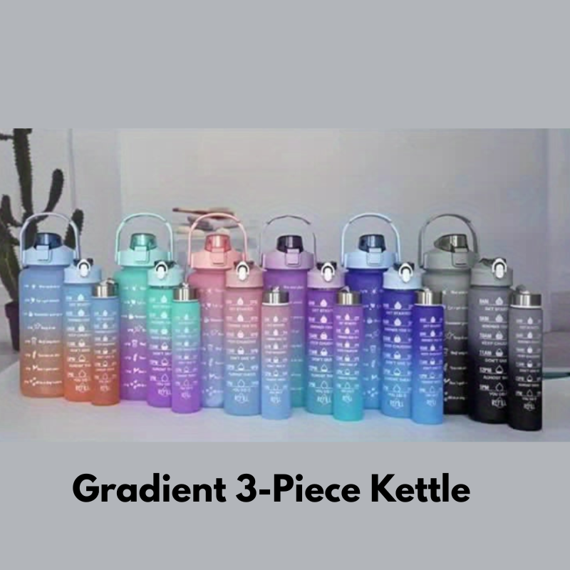 3 Pcs Large-Capacity Sports Water Bottle Set – Durable PC Material with Leak-Proof Lids & Handy Handles for Outdoor & Indoor Fitness (Random Color)