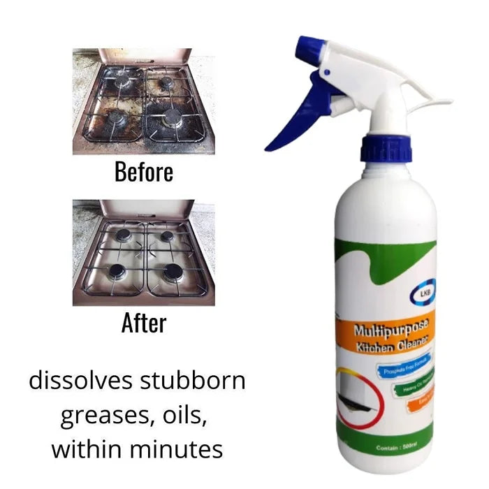 500 ml Kitchen Oil & Grease Stain Remover, Kitchen Degreaser Cleaner Removes Oil Grease Food Stains, Chimney Stove Grill, Tiles, Floor, Chimney Cleaner