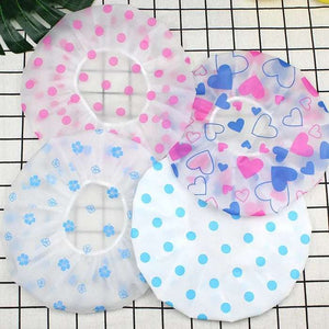 Shower Cap (Random Print), Waterproof Elastic Free-Size Bathroom Shower Caps for Men and Women to use in Homes, Spas, Salons, Hair Treatment, Beauty Parlors