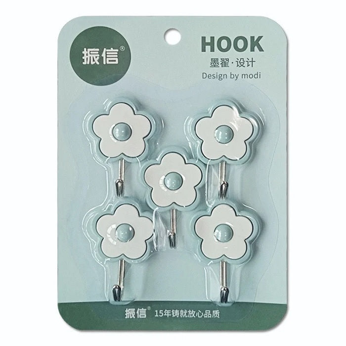 5 Pcs Flower Design Self Adhesive Hook (5019)