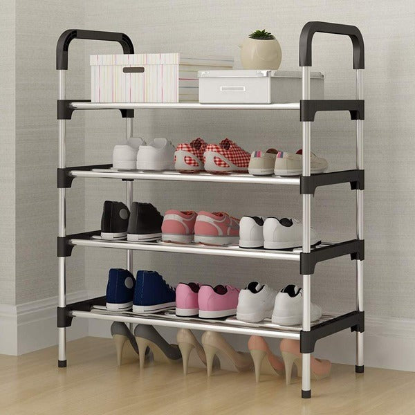 4 Layer Stainless Steel Shoe Rack (Heavy Quality)