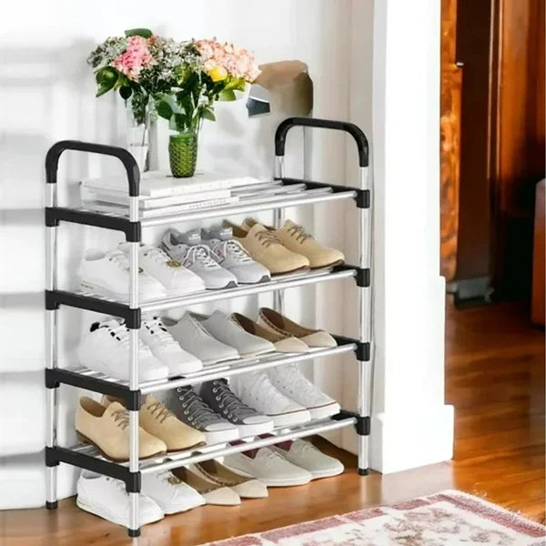 4 Layer Stainless Steel Shoe Rack (Heavy Quality)