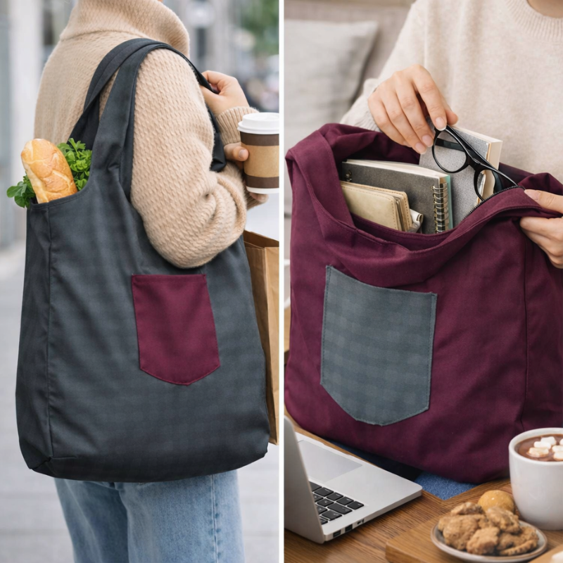 Heavy Cotton Tote Bag | Large Capacity Reusable Shoulder Bag for Shopping & Daily Use (Random Color-Pack of 1)