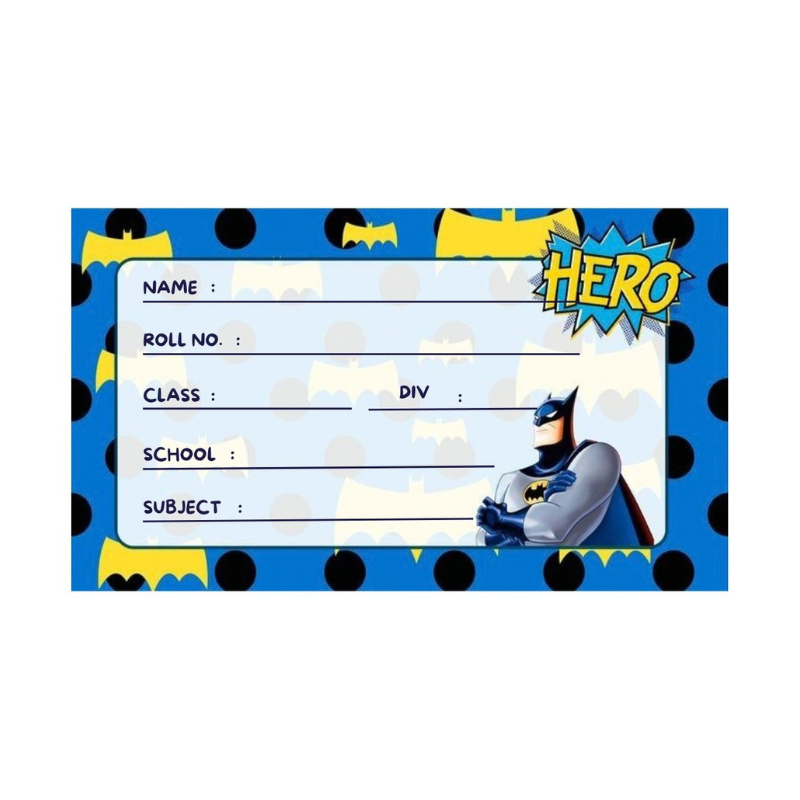 Hero Customized School Book Stickers – Pack of 24 Personalized Name Labels for Kids