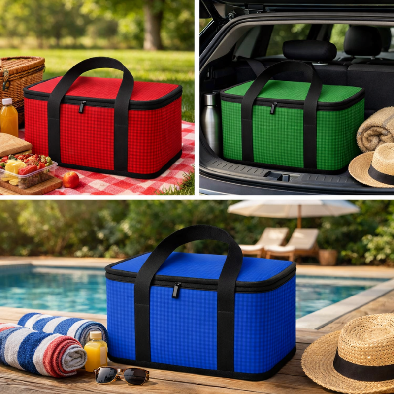 Insulated Picnic Tiffin Food Bag – Large Thermal Lunch Bag for Office, School, Travel & Outdoor Picnics (Random color-Pack of 1)