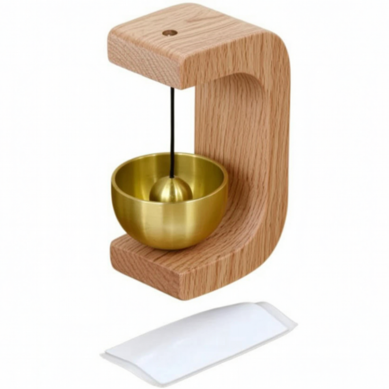 Japanese Style Musical  Wooden Doorbell – Brass Bell Door Chime for Shops, Homes & Office Doors