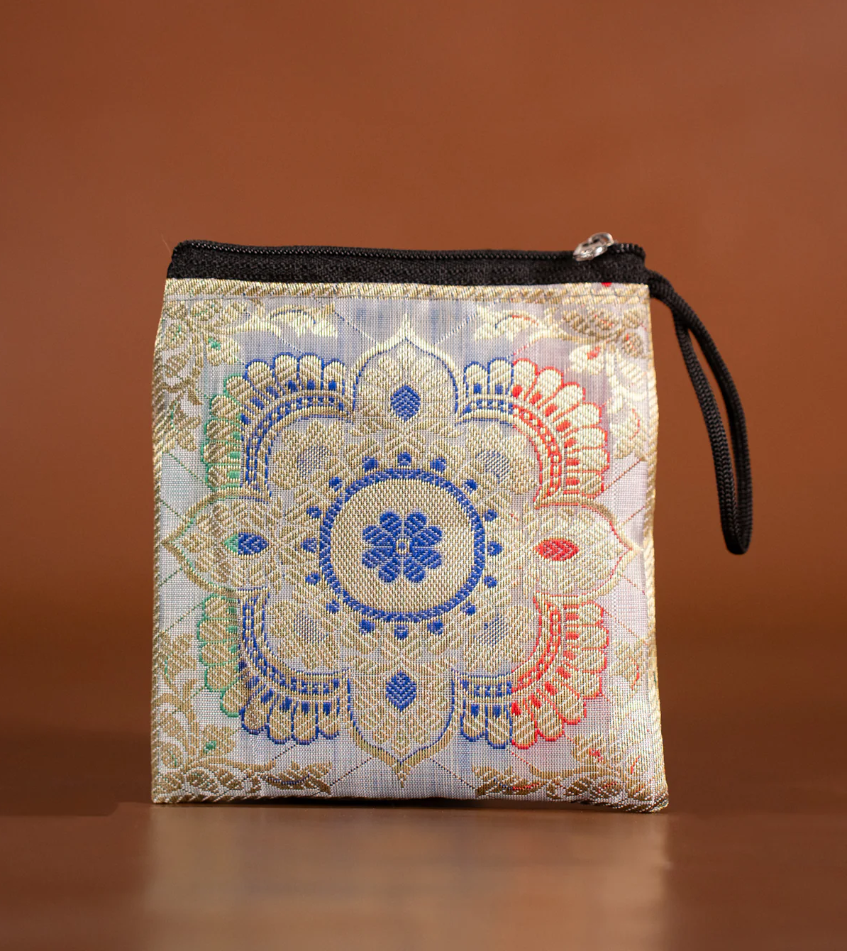 Kolam Designed Banarasi Coin Pouch