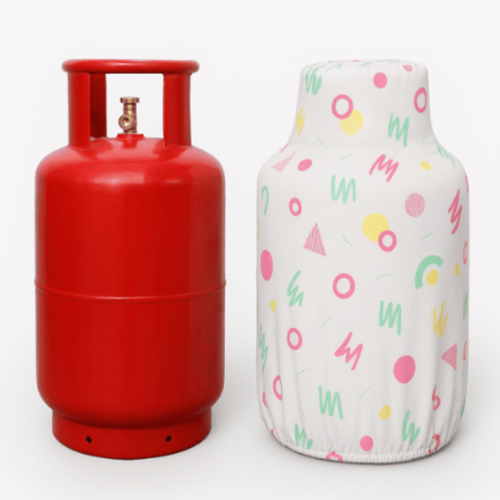 Kitchen Gas Cylinder Cover – Waterproof, Dustproof & Washable LPG Cylinder Protector (Random Design-Pack of 1)