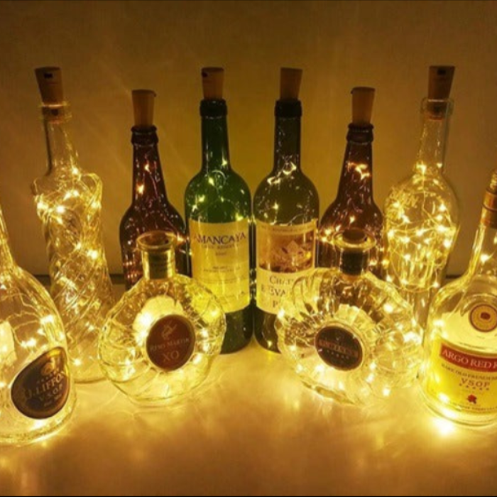 LED Bottle Decorating Light – Cork Shaped String Fairy Lights for Bottle Decoration, Festive Décor & Home Lighting (Random Color-Pack of 3 Light)
