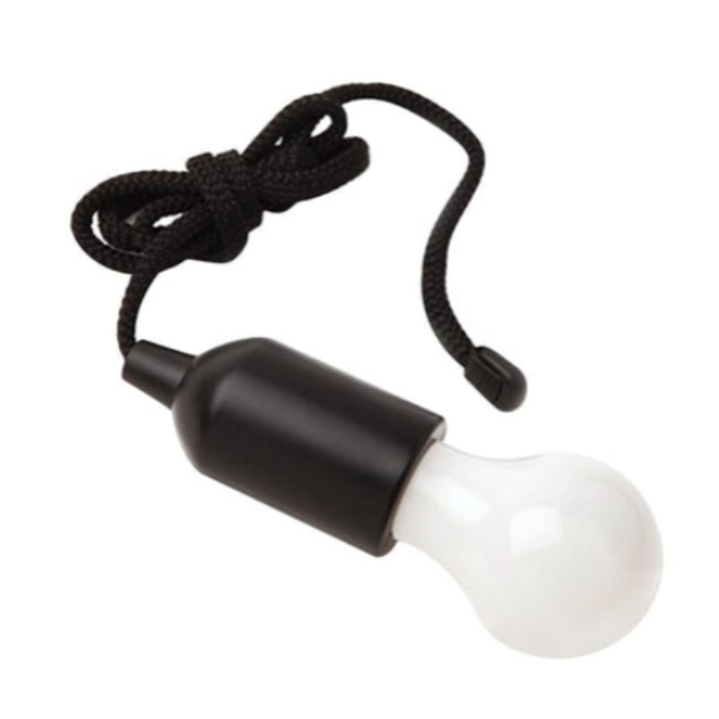 LED Pull Cord Pendant Light with Drawstring - Portable Hanging Lamp for Home, Camping & Outdoor Use (White light in Random color-Pack of 1)