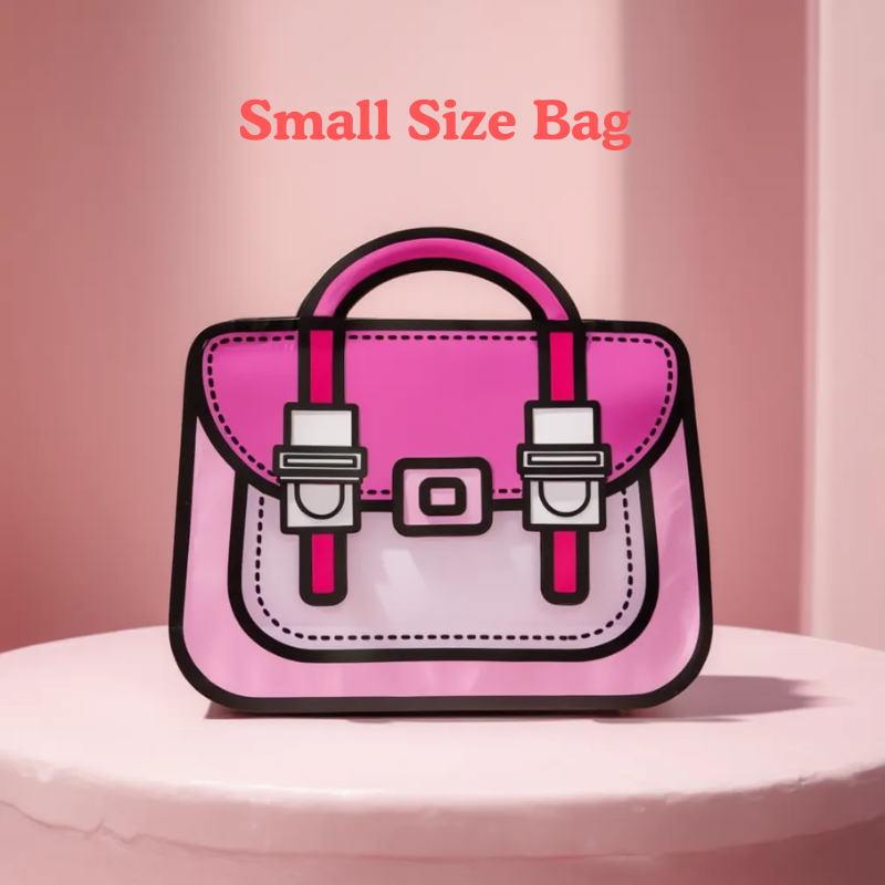 Small Party Favor Bag with Handle – Durable Plastic Goodie Bag for Candy, Cookies, Snacks, Jewelry & Return Gifts (Pack of 1)