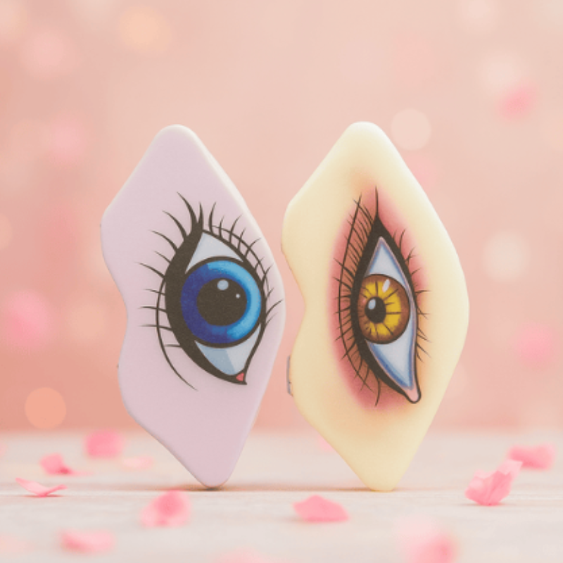 Lip Shaped Mirror with Eye Print – Unique & Portable Beauty Pocket Mirror ( Pack of 1 )
