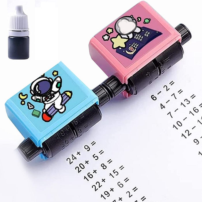 Digital Teaching Stamp, Math Roller Stamp for Addition Subtraction Multiplication Division Roller Number