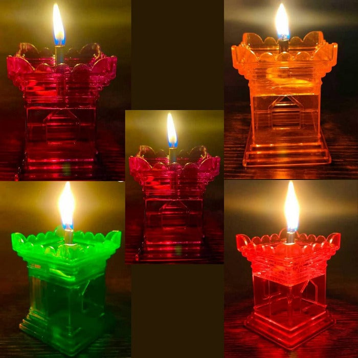 2pcs Tulsi Vrindavan Reflection Diya, Tulsi Diya for Decoration and Festival, 3D Refection Diya