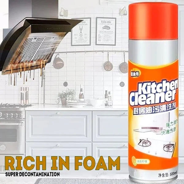 Kitchen Oil &amp; Grease Stain Remover Spray - 500 ml, Chimney Cleaner Spray Bubble Cleaner, All Purpose Foam Degreaser Spray