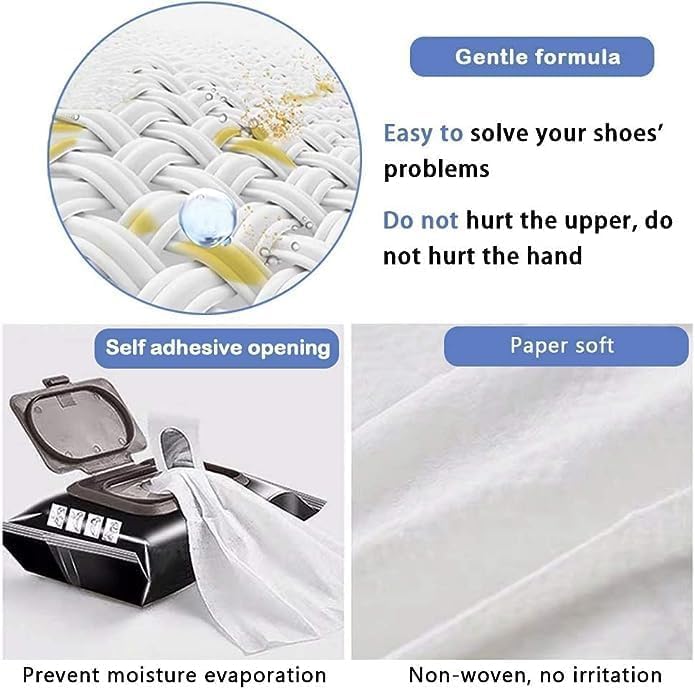 80 Pcs Shoe Wipes - Best Quickly Remove Dirt &amp; Stains, These Disposable Shoe Cleaning Wipes