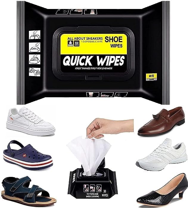 80 Pcs Shoe Wipes - Best Quickly Remove Dirt &amp; Stains, These Disposable Shoe Cleaning Wipes
